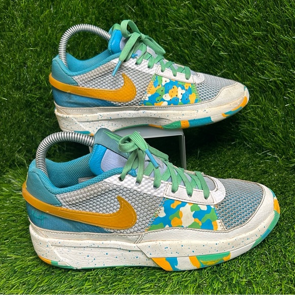 Nike Gray and Blue Sneakers with Orange Swoosh - Picture 3 of 9